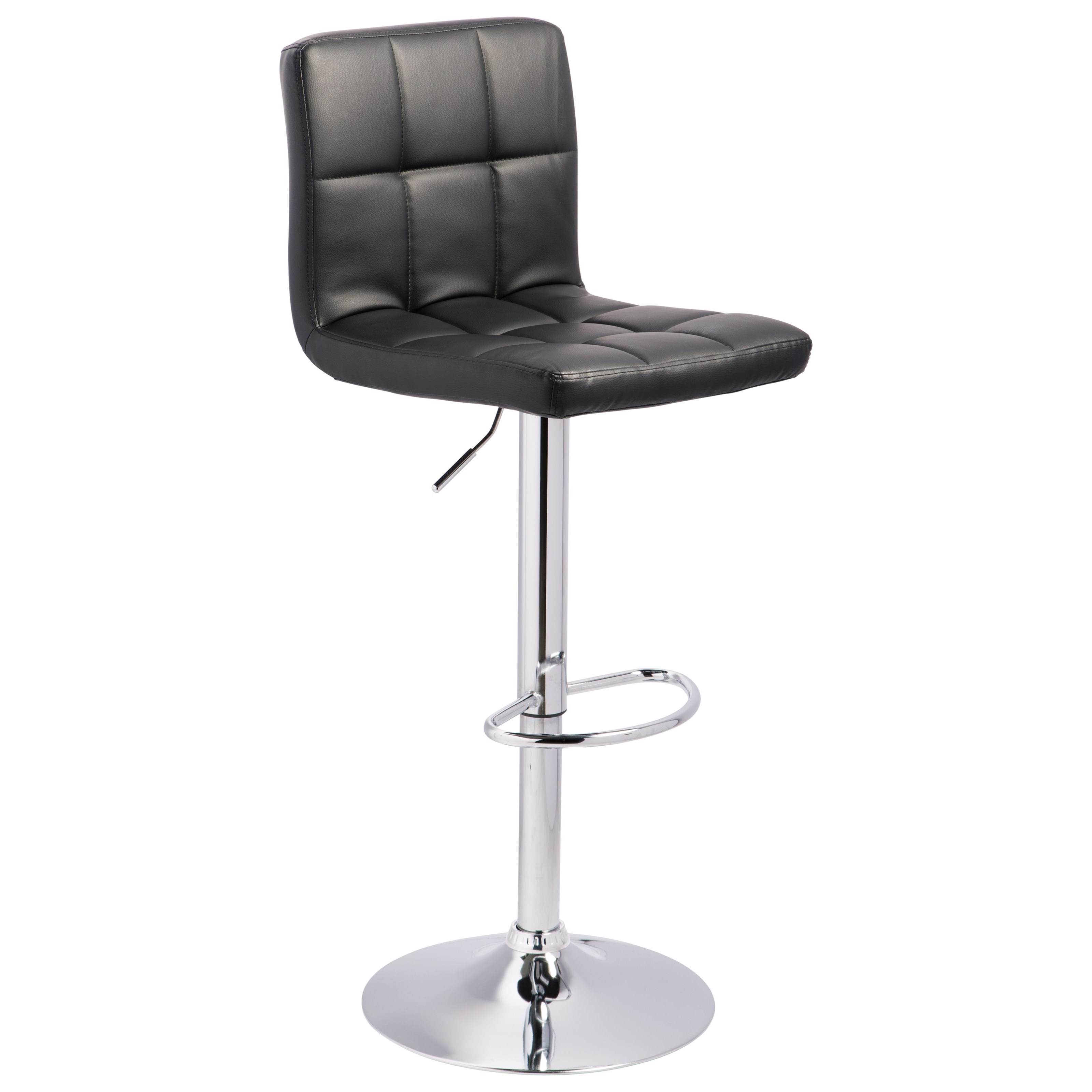 Bellatier black tall upholstered hot sale swivel barstool